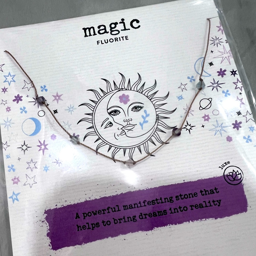 SOULKU ‘LUXE’ FLUORITE CELESTIAL NECKLACE FOR MAGIC